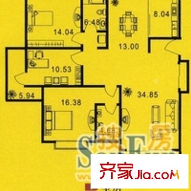 金橋新城二期金馨苑戶型圖上海 金橋新城二期金馨苑 戶型圖 3室2廳2衛(wèi)1廚