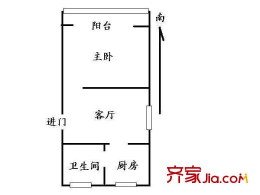 羅山一村 1室 戶型圖