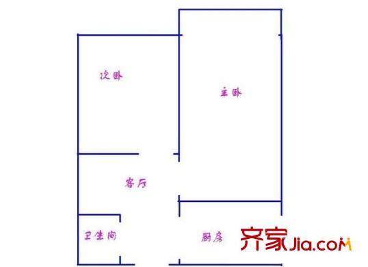 羅山一村戶型圖戶型圖 2室1廳1衛(wèi)1廚