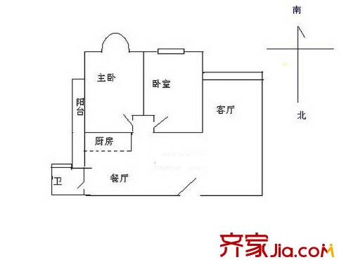 萬邦都市花園戶型圖戶型圖78平兩房南 2室1廳1衛(wèi)1廚