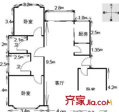 淮海花园 4室 户型图