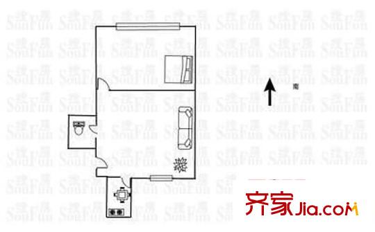 祥和公寓户型图户型图 1室1厅1卫1厨