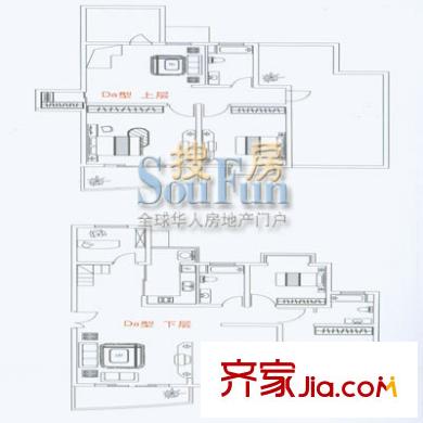 宝业馨康苑户型图5室3厅3卫1厨