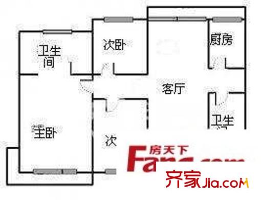 强生花苑 3室 户型图