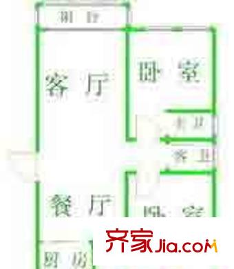 上海 海宏大廈2室 戶型圖