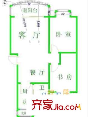 上海 海宏大廈2室 戶型圖