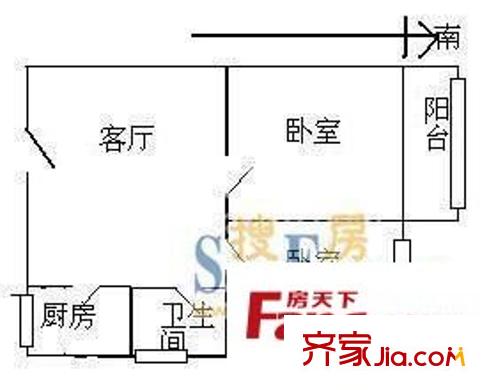 楊家鎮(zhèn)小區(qū) 2室 戶型圖