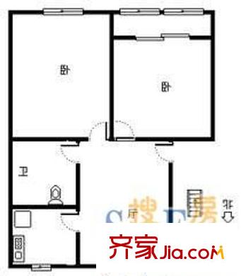 楊家鎮(zhèn)小區(qū) 2室 戶型圖