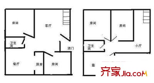 绿洲花园户型图户型图 4室2厅2卫1厨