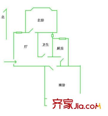 綠茵苑戶型圖1T3戶2房1廳1衛(wèi)73平 3室2廳1衛(wèi)1廚
