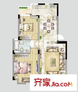 東錦苑戶型圖戶型圖 2室2廳1衛(wèi)1廚