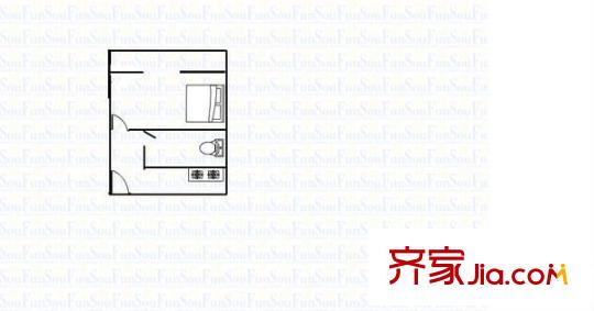 愚园路新里户型图户型图 1室1卫1厨