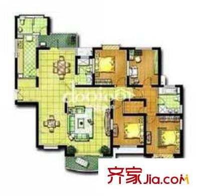 雪城公寓 4室 户型图
