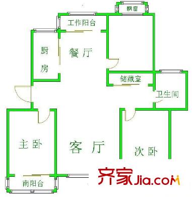華城秀庭戶型圖戶型圖 3室2廳1衛(wèi)1廚