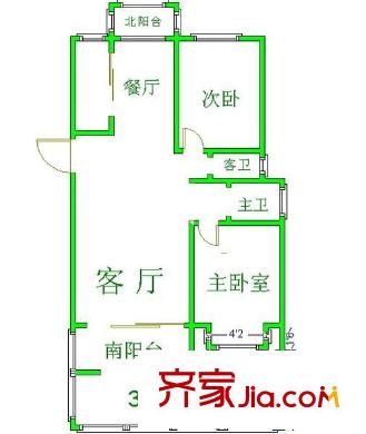 華城秀庭戶型圖戶型圖 2室2廳2衛(wèi)1廚