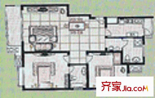 由由新邸戶型圖2室2廳2衛(wèi)1廚