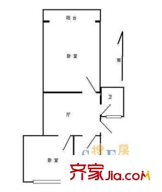 德州五村 2室 戶型圖
