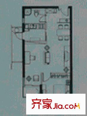 濱江國際戶型圖1室1廳1衛(wèi)1廚