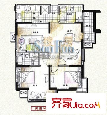 中遠(yuǎn)行家戶型圖房型D 