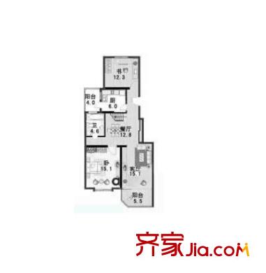 東珂花苑戶型圖戶型圖 1室2廳1衛(wèi)1廚