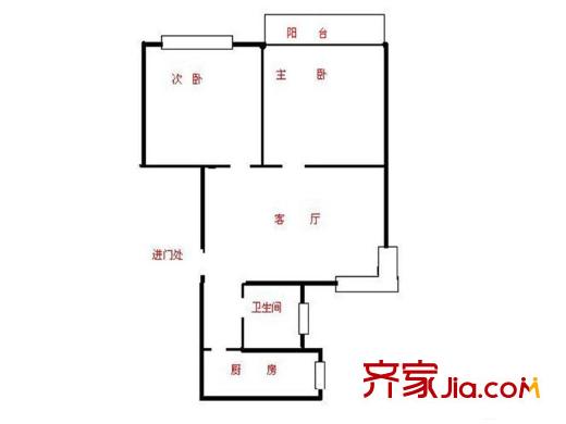 绿色丽园 2室 户型图