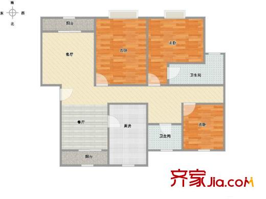 黄兴绿园 3室 户型图