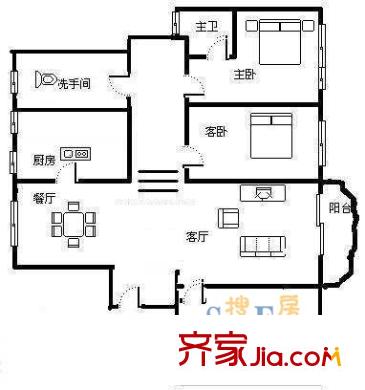 上海 古北恒盛苑 户型图