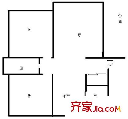 濱江茗園 2室 戶型圖