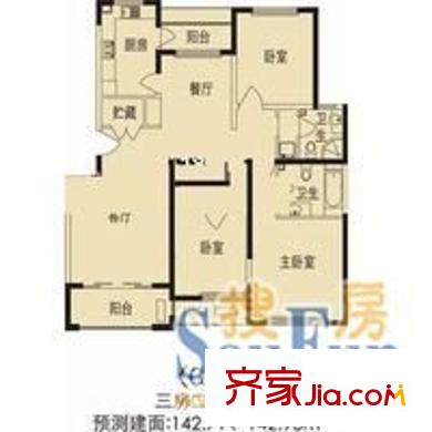 濱江茗園 3室 戶型圖