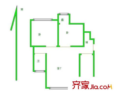 金禾新苑戶型圖戶型圖 2室1廳1衛(wèi)1廚