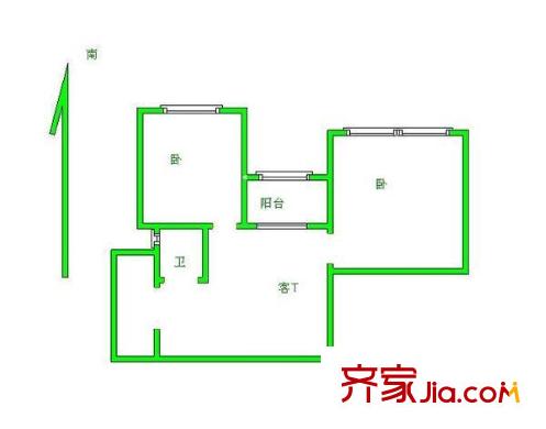 金禾新苑戶型圖戶型圖 2室1廳1衛(wèi)1廚