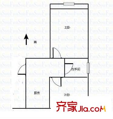 濰坊六村戶型圖戶型圖 1室1廳1衛(wèi)1廚