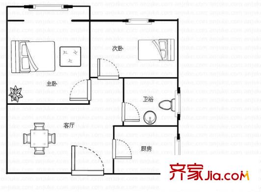 光鴻苑 2室 戶型圖