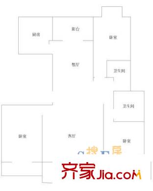 上海 紅楓苑3室 戶型圖