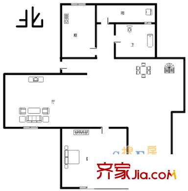 上海 紅楓苑1室 戶型圖