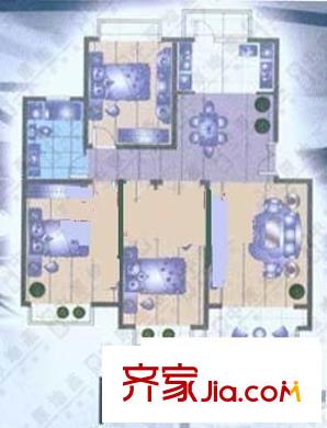 張江湯臣豪園一期 4室 戶型圖