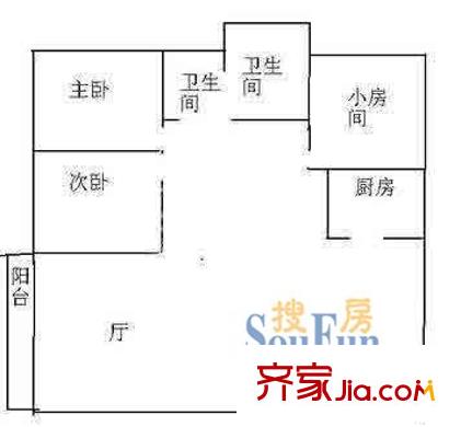 爱建大厦公寓户型图上海 爱建大厦 户型图 2室2厅2卫1厨