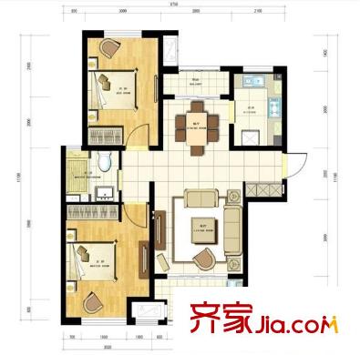 金色航城海鑫苑 4室 戶(hù)型圖