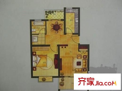 金色航城海鑫苑 1室 戶型圖