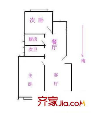 大華錦繡華城第19街區(qū) 2室 戶型圖