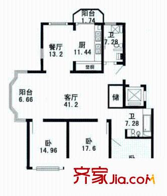 上海 錦三角花園 戶型圖