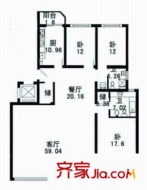 上海 錦三角花園 戶型圖
