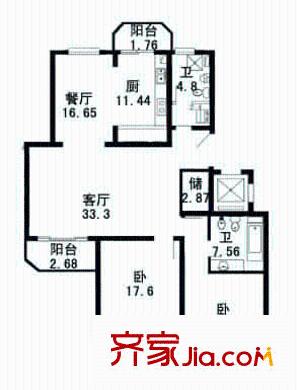 上海 錦三角花園 戶型圖