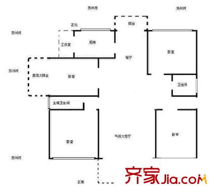 圣骊澳门苑 4室 户型图
