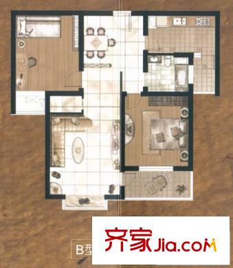 圣骊澳门苑 2室 户型图