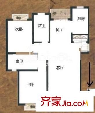 圣骊澳门苑 2室 户型图
