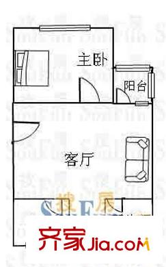 翔川家園戶型圖戶型圖 1室1廳1衛(wèi)1廚