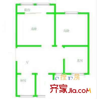 翔川家園戶型圖戶型圖 3室2廳1衛(wèi)1廚