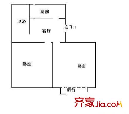 翔川家園戶型圖戶型圖 2室1廳1衛(wèi)1廚