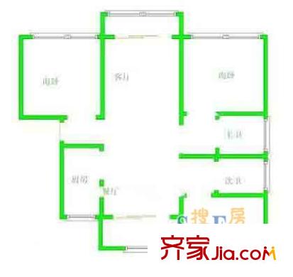 翔川家園戶型圖戶型圖 3室2廳2衛(wèi)1廚